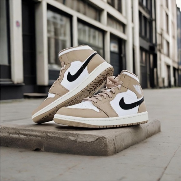 Women’s Air Jordan 1 Mid Desert - Picture 1 of 9